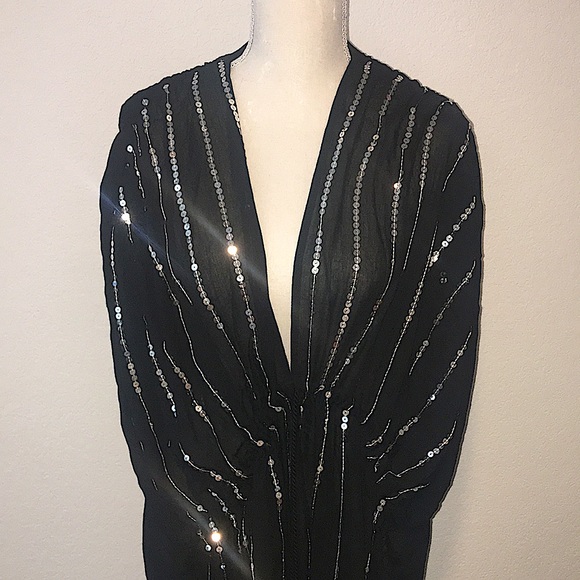 NWT VINCE CAMUTO Sequin Stripe Topper Tunic Jacket - Picture 3 of 7